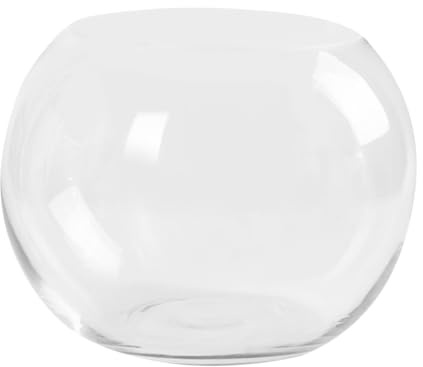 ABOOFAN 15Cm Transparent Glass Vase Round Hydroponics Plant Holder Fish Bowl for Home Office Hotel Decorative Desktop Flower Pot