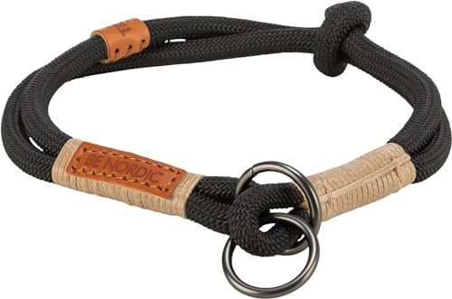 Trixie Zug-Stopp Hundehalsband BE Nordic XS-S schwarz/Sand – bequemes Hundehalsband für sehr kleine & kleine Hunde mit Zugbegrenzung - robust & elegant – 17305