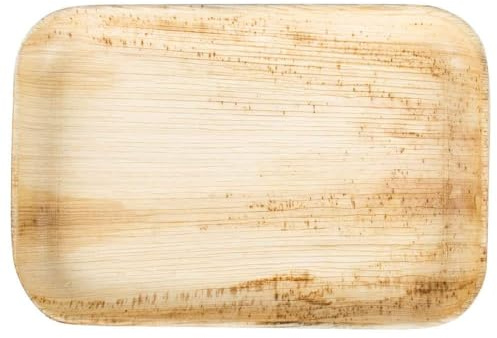 BOX And Tree I Disposable Tray in Palm Wood I Eco-Friendly - Stable - Decorative I Presentation Trays for Pastries/appetizers/Buffets I 25 x Gastro Trays 32.5 x 27 cm