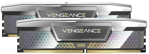 CORSAIR VENGEANCE DDR5 CUDIMM 48GB (2 x 24GB) DDR5 Fino a 8000MHz CL38-50-50-128 1.40V Intel XMP Memoria per Computer Desktop – Argento (CMKC48GX5M2X8000C38)