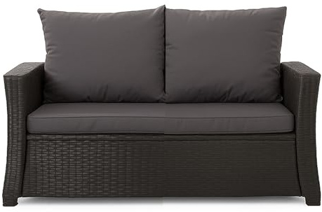 Setgarden® bänkskydd – utomhus sittkudde för trädgårdsbänk för polyrattan stoppning dyna utomhus – bänkkudde dyna för sittbänk rotting, hollywoodgunga (antracit, 110 x 50 x 50 cm)