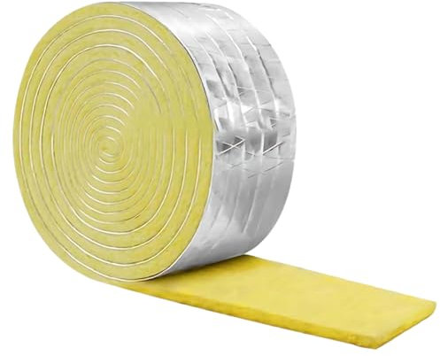 Générique Rouleau de Laine de Verre Isolante en Feutre pour l'absorption du Son et la Conservation de la Chaleur, Feuille d'aluminium, Bande de Feutre de Laine de Verre, Rouleau de Feutre, 10 m/20m