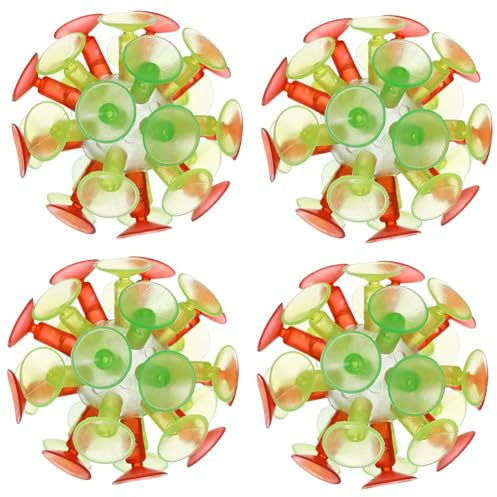 JOINPAYA 4 Piezas Pelota de Ventosa para Juguete Luminoso y Rebotador para Fiesta Infantil