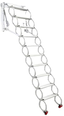 Échelle de Grenier rétractable et Pliable, escalier Mural Pliant pour Grenier, escabeaux télescopiques intérieurs et extérieurs, en Acier, capacité de Charge de 300 kg(130CM/51.2IN)