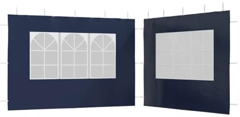 Mhdvray Carpa de fiesta paredes laterales 2 unidades con ventana PE azul 300 x 195 cm resistente a los rayos UV y al agua, material robusto para eventos al aire libre, carpa de jardín, pabellón para