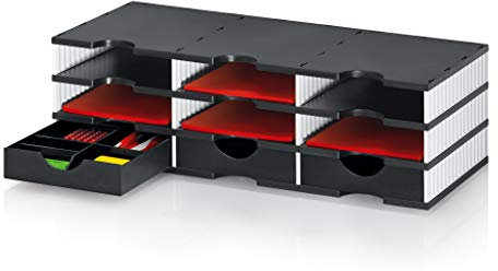 styro Sortierstation styrodoc trio, 9 Fächer, schwarz/weiß