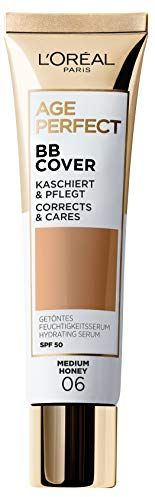 L'Oréal Paris Getöntes Feuchtigkeitsserum Age Perfect BB Cover 06 Medium Honey, 1 Stück, AA053000