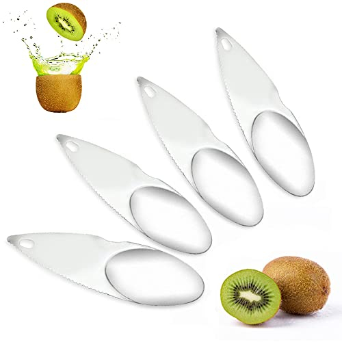 4-in-1 Stainless Steel Fruit Opener - Peeler, Spoon, Slicer for Kiwi, Dragon Fruit, Orange & More