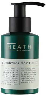 Heath - Hydratant anti-huile pour hommes - Avec extrait de myrte citronné et acide salicylique - Minimise la brillance et réduit la production d'huile - Adapté aux végétaliens - 100 ml