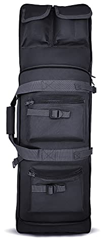 Alephnull Soft Rifle Cases Air Rifle Bag 47 / 39 / 33 Long Gun Bag Tactical Rifle Backpack Shotgun Bag Padded Gear Storage Hunting Shooting Fishing (Black, M)