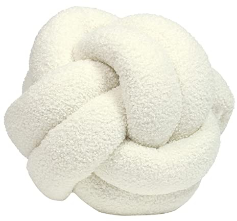 furn. Boucle Knotenkissen, Polyester, Ecru, 30 x 30 cm