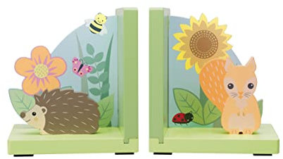 Orange Tree Toys Spring Garden Wooden Bookends - Animal for Children, Baby Boy, Girl Toys, Bedroom Decor With Squirrel & Hedgehog Kids Accessories, New Gifts by Orange Tree Multicolour, One Size