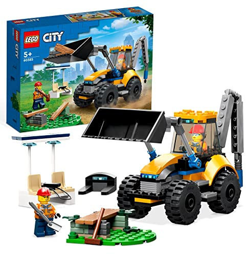 LEGO 60385 City Scavatrice Per Costruzioni, Escavatore Giocattolo Con Minifigure, Giochi Per Bambini E Bambine Da 5 Anni, Idea Regalo Di Compleanno