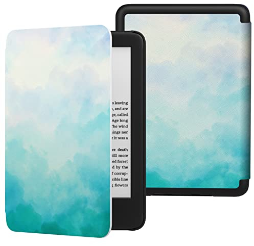 MoKo Hülle für 6 Kindle (11. Generation, 2024/2022) & Internationale Version, Leichte Schutzhülle mit Auto Schlaf/Wach Funktion Smart Cover für Kindle 2024/2022 11. Generation e-Reader, Blau & Grün