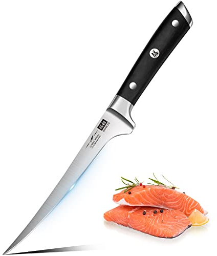 SHAN ZU Couteau à Filet 18cm, Couteau à Poisson Professionnel, Couteau Filet de Sole Couteau à Fileter Poisson en Acier Inoxydable Allemand - CLASSIC Series