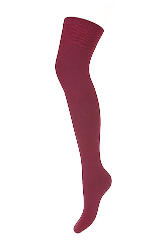 Calze da donna MILENA sopra il ginocchio - Calze versatili, comode e alla moda per riscaldare le gambe - perfette per l'uso quotidiano, lavoro, cosplay e sport in più colori, Bordeaux
