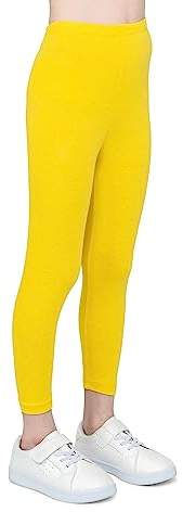 infatti Leggings en Coton pour Enfants Filles Pantalons Doux et Confortables pour Enfants entraînement décontracté Style élégant vêtements de Base Zoe, Jaune 140 cm (10 Ans)