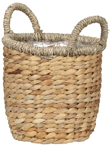 Scheurich Jacinto de Agua 26 - Macetero con Asas de Jacinto de Agua de Color Natural, 26 cm de diámetro, 23 cm de Alto, 10,6 l de Volumen