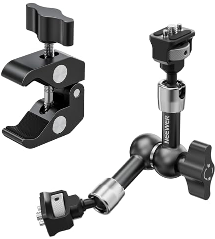 NEEWER 7 Magic Arm Clamp Mount Articulado Super Clamp Camera Monitor Mount con 1/4 3/8 Pasador y Orificio de Localización ARRI para DSLR Luz Cámara de Acción Compatible con SmallRig Cage, ST07C