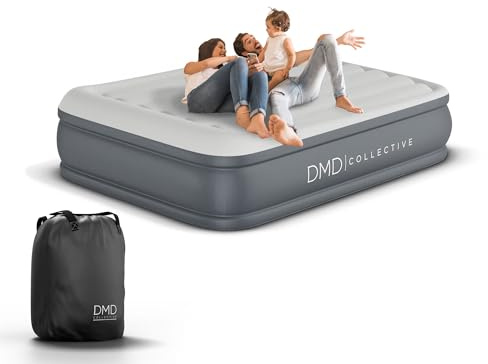 DMD Collective – Inflatable Mattress, Double Air Bed with Built-in Electric Pump, Inflating Guest Airbed with Flocked Surface for Camping or Home Use Self Inflation/Deflation