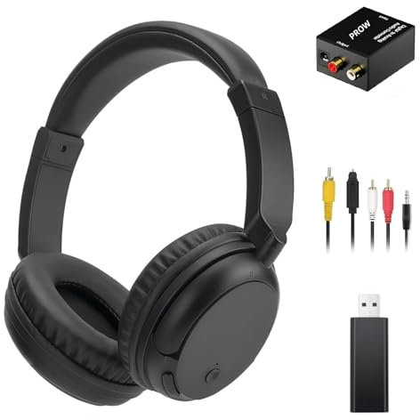 Casque sans fil pour TV, Casque Supra-Auriculaire Bluetooth 5.3 avec Fonction Radio RM, Casque TV Sans Fil Léger pour Personnes âGées, 30 Heures de Lecture, port Confortable Sans délai Audio, Noir
