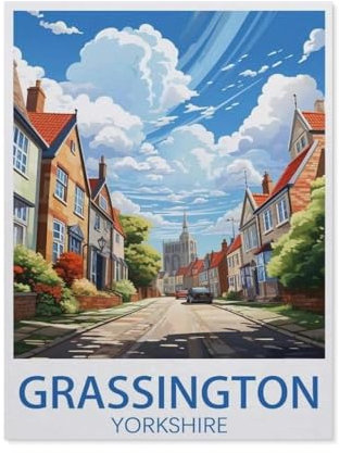 Jigsaw Puzzle 1000 Piece，Grassington Yorkshire，Adult Puzzle DIY Kit Wood Puzzle Modern Home Decor Unique Gift（75x50cm）-AT65