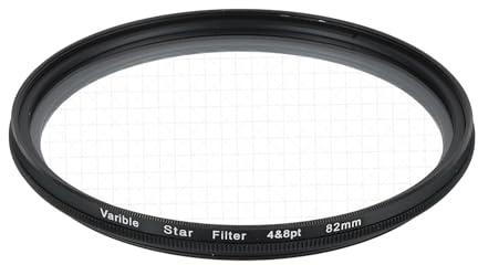 sourcing map 82mm Variable Star Filter, Starburst Lens Filter 4-8 Points Sparkle Effect Camera Lens Filters for Night Scenery Glassworks,1Pcs