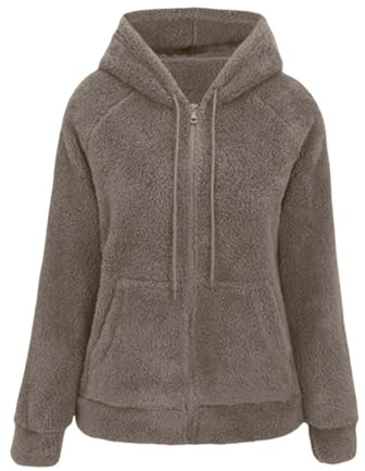 Sudadera con capucha para mujer, sudadera con capucha, sudadera con capucha de forro polar con cremallera completa y bolsillos en la parte delantera. Suéter cálido y suave para el invierno. Ropa