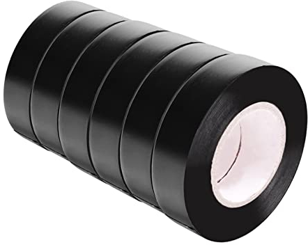 SACONELL Isolierband 6 Rollen, 15mm x 15m PVC Klebeband Selbstklebendes, Elektro-Isolierband für Isolieren, Reparieren,Schwarz