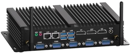 WEIDAIN Ordinateur Industriel PC Fanless i7 8550U, 8Go RAM 256Go SSD, Mini Ordinateur Win 11/Linux, PC sans Ventilateur 4K HD DP EDP, 2LAN, 8USB, 6X COM RS232/RS485, LPT, Auto Power on