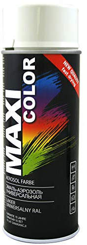 Maxi Color NEW QUALITY Sprühlack Lackspray Glanz 400ml Universelle spray Nitro-zellulose Farbe Sprühlack schnell trocknender Sprühfarbe (RAL 9003 Signalweiß glänzend)