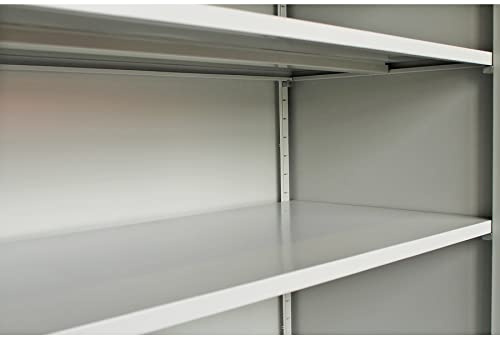 Schrank & Stuhl zusätzlicher Fachboden | Einlegeboden für Flügeltürenschrank | Stahlschrank 92x50 cm (BxT) inklusive je 4 Fachbodenträger (lichtgrau (RAL 7035))