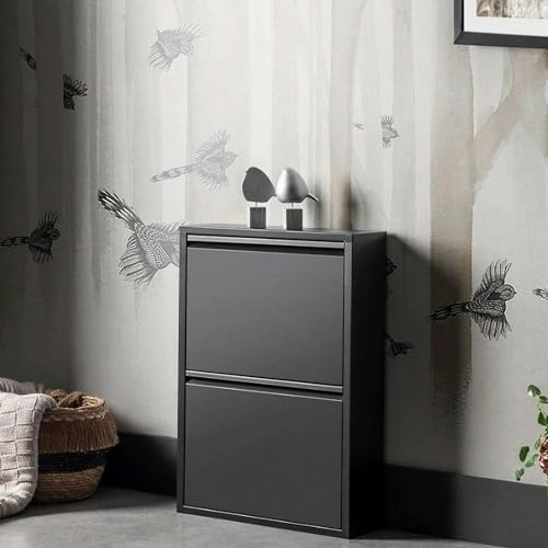 Dmora - Meuble à Chaussures Ezequiel, Meuble à Chaussures en métal, Armoire d'entrée Polyvalente, Rangement pour Chaussures, 50x15h71 cm, Noir