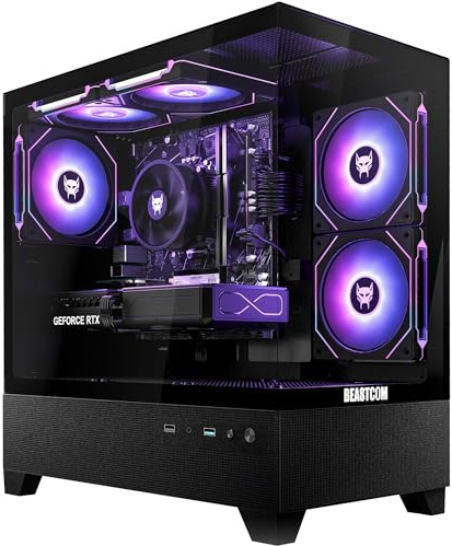 BEASTCOM Q5 Pro Gaming, PC Gamer, AMD Ryzen 9 5900X 12X 4,80 GHz 24 Threads, NVIDIA RTX 3050 8Go, 16Go RAM, 1To NVMe SSD, WiFi 5, Windows 11 Pro