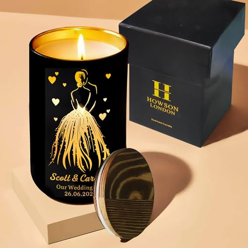 Personalised Candle Wedding Anniversary Candle Gifts for Couple for Her Scented Candles Gifts for Women Personalised Gift for 10 20th 25th 50th 60th Birthday Christmas Valentines Day (Design 01)