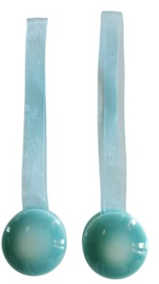 Coppia di Calamite per Tende - Semplici di Forma Tonda (Stile Bottone) - In Vari Colori (Turchese)