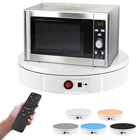 Base Girevole Elettrico, 360 Gradi Piatto Girevole per Fotografia 30cm 100kg Piatto Girevole Elettrico Regolabile Velocità Rotazione e Angolo con 5 Sfondo per Prodotti Visualizza Fotografia Video