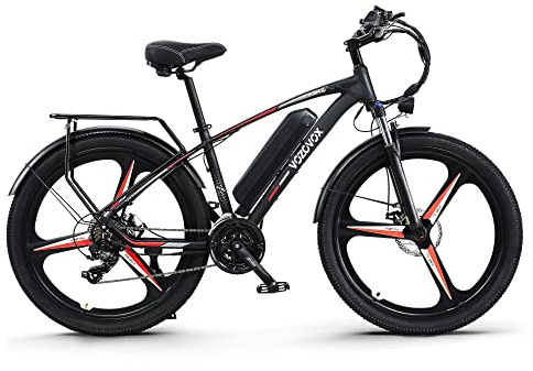 VOZCVOX Bicicleta eléctrica 26 E-Bike para Adultos 250W Urbana EBIKE Bicicleta de montaña Hombre Mujer E-MTB con Batería de Litio 48V12.8Ah,21 Velocidades,Negro