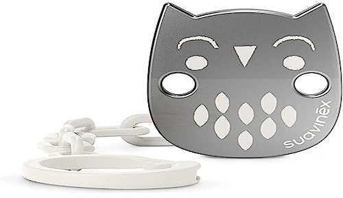 Suavinex, Attache Tétine, Chaîne de Sucette avec Clip, Effet Metallise Mat. +0 Mois. Bonhomia Vert