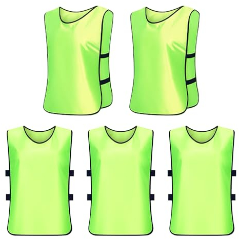 HERCHR 5PCS Scrimmage Gilet per Bambini, Maglie da Allenamento Giovanile Team Pinnies Gilet Sportivo Maglia da Basket Maglia da Calcio Maglia da Allenamento Soccer Pennies(Verde)