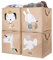 AXHOP Aufbewahrungsbox Kinder 4er Set 33x33x33 cm faltbare Aufbewahrungskorb kinder für Regal. Ideal für Kallax einsatz, Spielzeugkiste, Spielzeug, Bücher, Kinderzimmer. Beige Einhorn