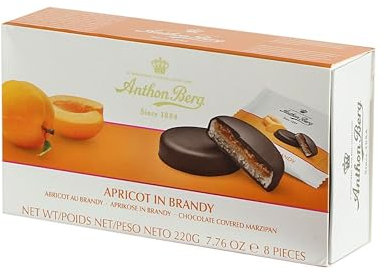 Anthon Bergs Apricot in Brandy Marzipan and Dark Chocolate Gift Sets | Christmas Tree Chocolates Gifts | Boxes of Chocolates | Christmas Stocking Fillers | 220g