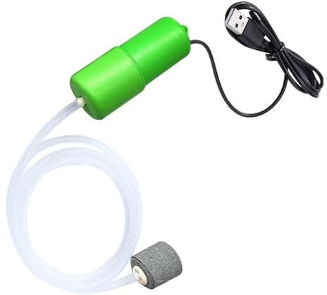 ENJOY-UNIQUE Ossigenatore Per Acquario Pompa ad Aria per Acquario Mini USB Aeratore Acquario Serbatoio di Pesce Gorgogliatore di Ossigeno con Pietra d'aria