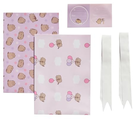 Grupo Erik: Set Carta Regalo Pusheen | Kit Pacchi regalo, 2 fogli 50x70 cm + nastro e adesivo personalizzati, Pacchetti Regalo personalizzati, Carta Regalo Bambino o Bambina