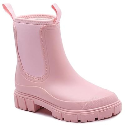 Harssidanzar Mujeres Botas de Lluvia Cortas Impermeable Zapatos de Jardín Antideslizante Tobillo Bota de Chelsea para el Trabajo al Aire Libre HL216EU
