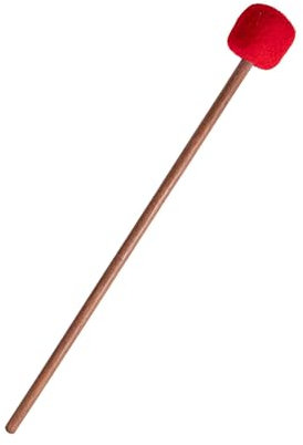 NKlaus 41cm Klöppel aus Holz mit rotem Filz- Klangstab, Intensiver Klang, klare, kraftvolle Töne, ideal für große Klangschalen, perfekt für Zeremonien und Meditation 16556