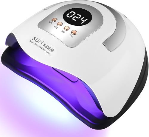 UIHOL 380W Lampada UV LED Unghie, Professionale 81 sfere di lampada a LEDs, Semipermanente Curare Rapidamente Pedicure Fornetto per Tutti i Smalti, Automatico Sensore per Manicure a Casa e in Salone