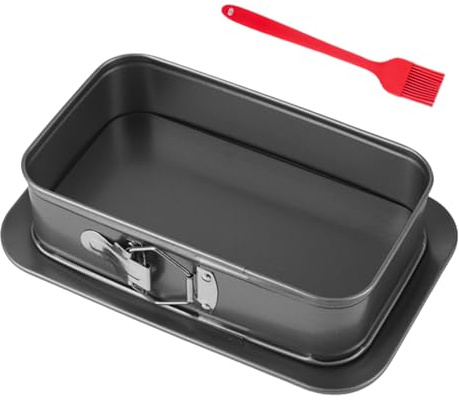 Moule À Charnière Antiadhésif Avec Protection Antifuite, Moule À Carré Charnière, Moule À Gâteaux Rectangulaire À Charnière, Moule À Patisserie Rectangulaire Parfait Pour Gâteaux Et Tartes(28 * 18cm)