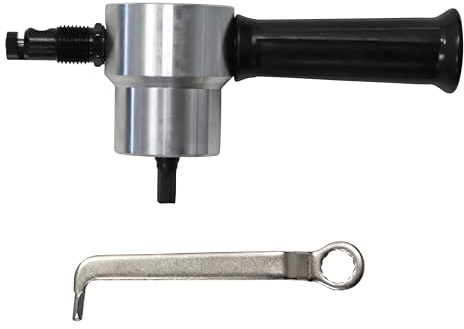 Boxer Cortador de chapa de 13 x 6 cm de acero y aluminio – Accesorio para taladro, cabezal giratorio 360°, para acero, aluminio, cobre y plástico