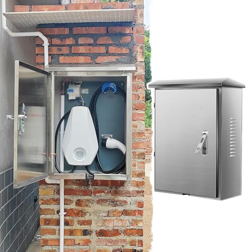 Borne de Recharge Borne de Recharge Murale pour Véhicule Électrique avec Serrure pour Garage, Boîtier de Recharge Extérieur Résistant Aux Intempéries pour Véhicule Électrique, Boîtier de Recharge